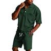 Men's Summer Hawaiian  Button Shirt Shorts Set