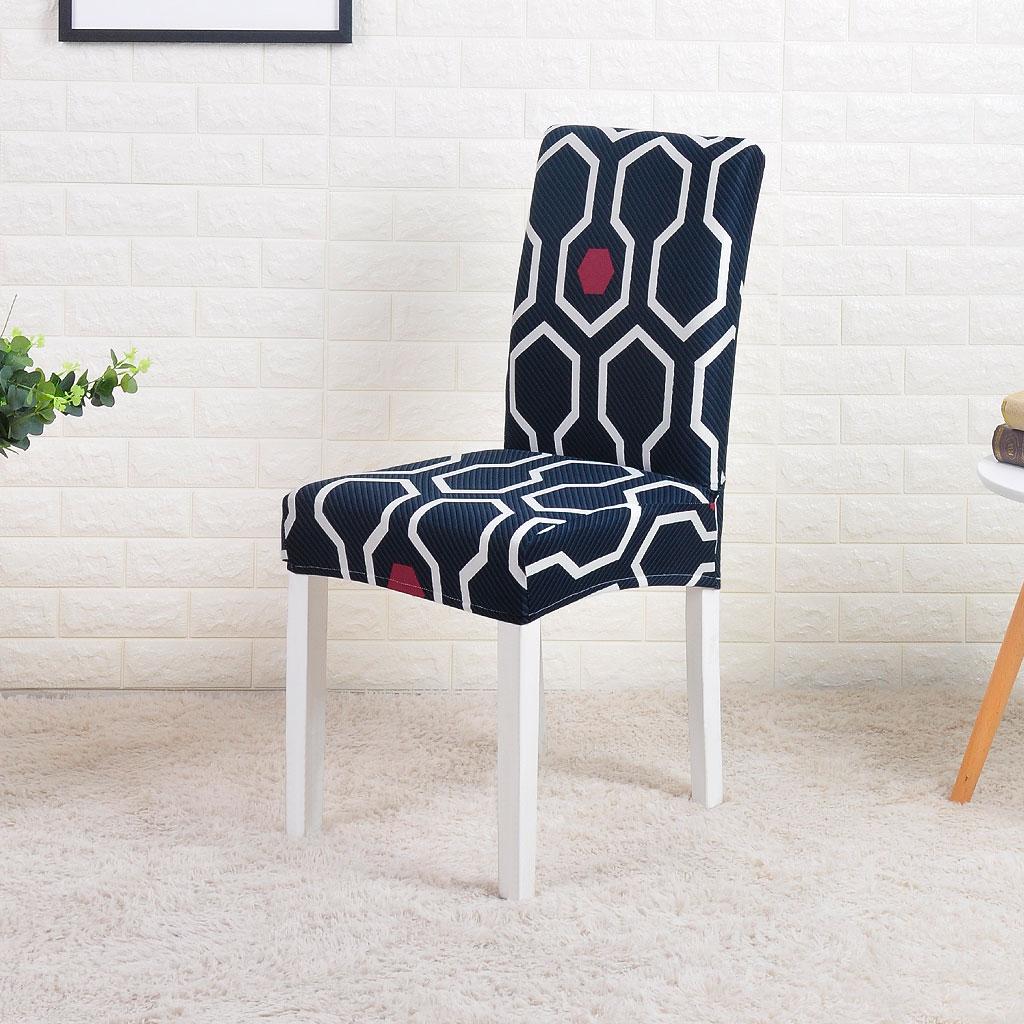 4Pcs Modern Printed Removable And Washable Stretch Banquet Hotel Dining Room  Chair Cover Elastic Seat Chair Covers
