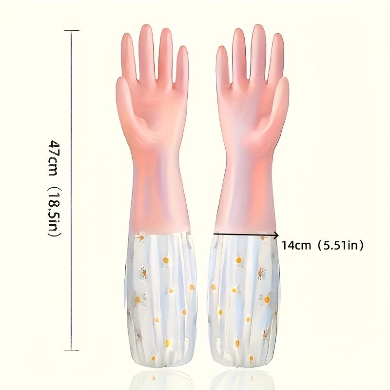 1 Pair Floral Gloves Durable Cleaning Gloves Multi-Purpose Household Gloves for Kitchen, Bathroom, Living Room & Bedroom