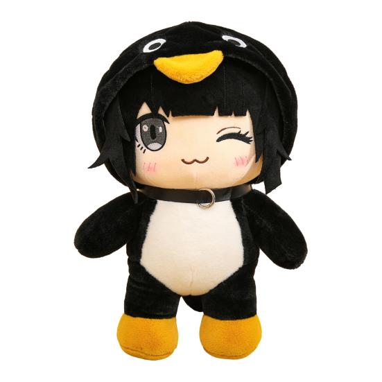 Cartoon Penguin Girl Plush Toy, Standing Sitting Lying Stuffed Penguin Doll, Game Inspired Animal Costume Girl Collectible Plushie, Gift for Kids