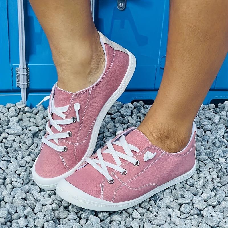 Pantofi de pânză de culoare uni pentru femei, pantofi minimalisti confortabili și plati, papuci ușori