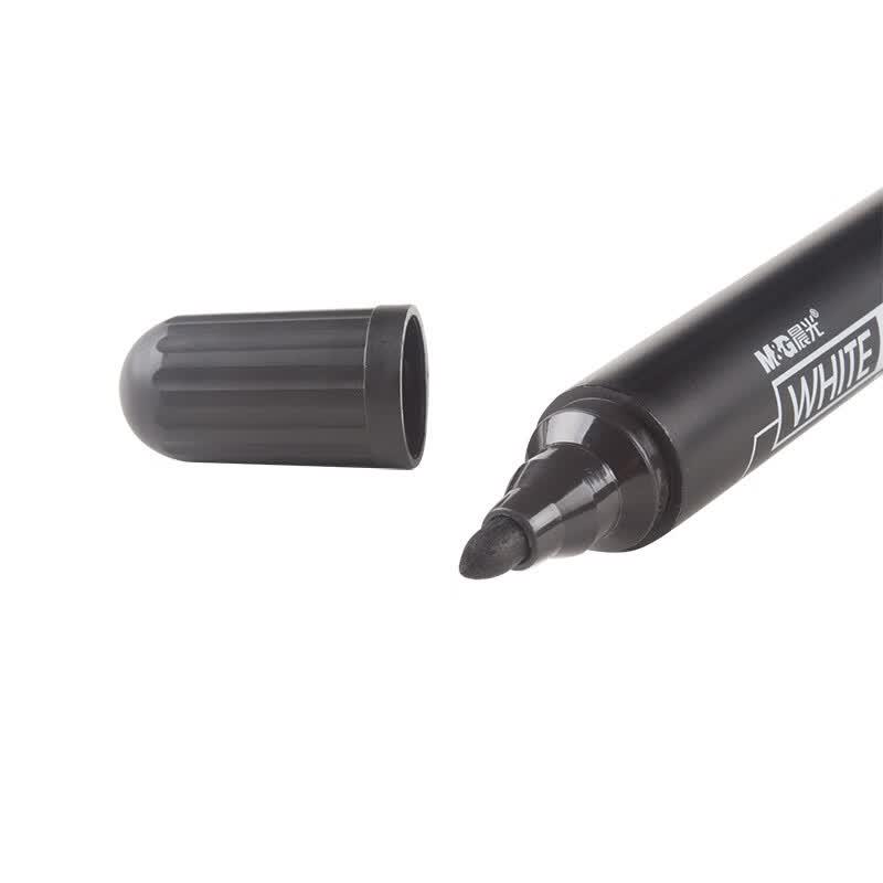 M&G Black Erasable Whiteboard Marker Pens, Round Tip, 2 Boxes (24 Count)