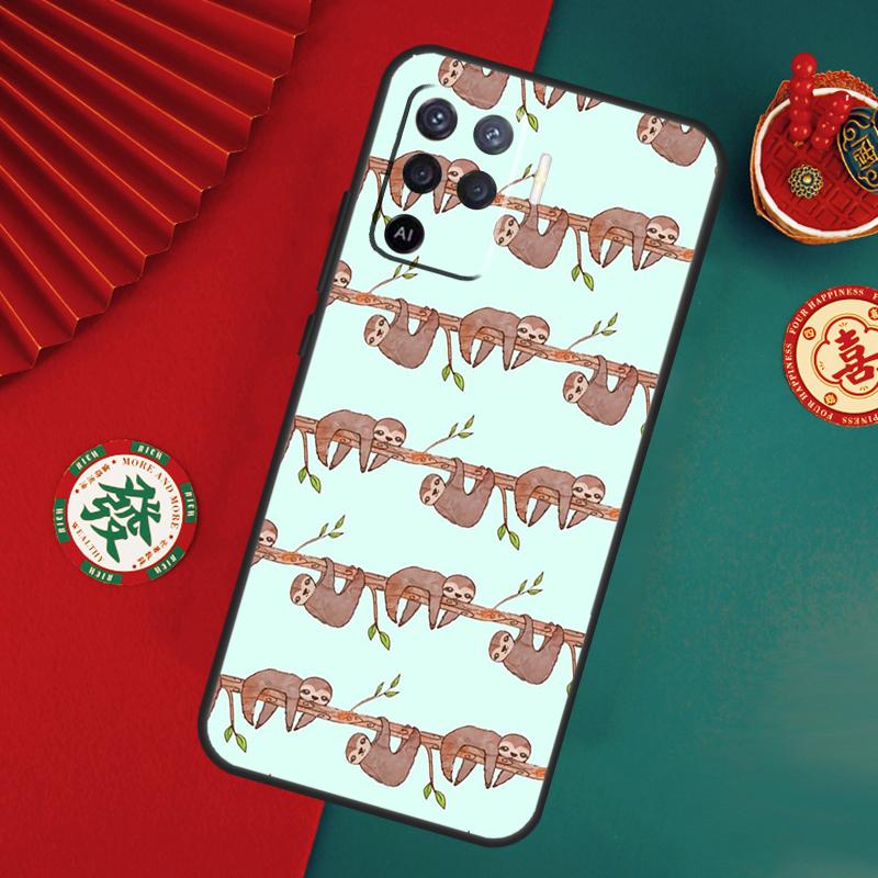 Sloth Animal Cute Case For Oppo A15 A17 A57 A6 A5 Pro A54 A74 A94 A16 A76 A96 A40 A60 A80 A18 A38 A58 A78 A98