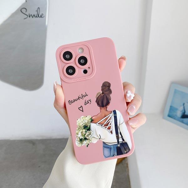 Fashion Lady High Heel Girl Women Coffee Miss Phone Case For iphone 12 11 14 13 15 Pro Max X XS MAX XR SE 2020 7 8 Plus Covers