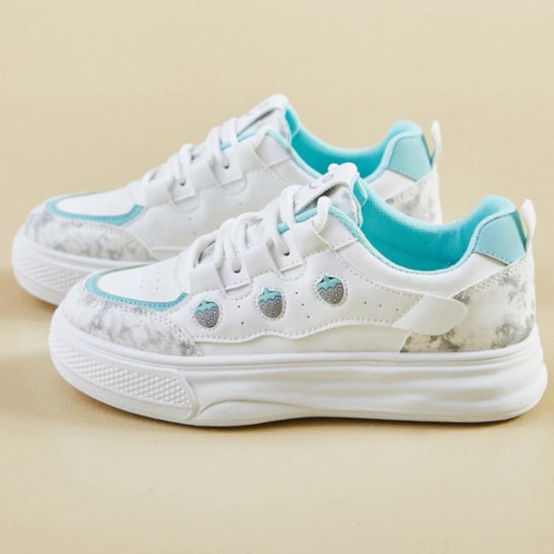 

Fashion Flat Shoes Spring New Round Head Front Lacing Splicing Soft Sole Anti-slip Wear-resistant Low-top Sports Shoes 35