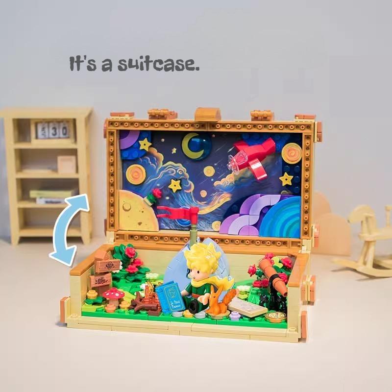 The Little Prince 80Th Anniversary Classic Suitcase Building Blocks Puzzle Assembly Toys Children'S Anime Gift Building Blocks