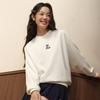 FILA Original Double Logo Solid Color Crew Neck Long Sleeve Sweatshirt Unisex sweatshirt F51U639201FWT