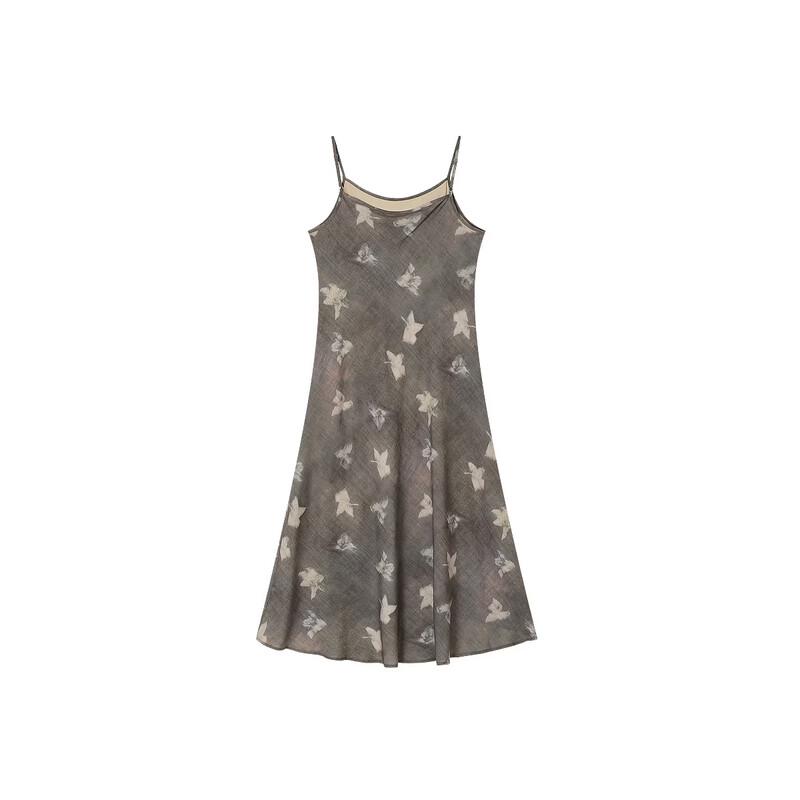 Elegant Summer Printed A-line Midi Cami Dress