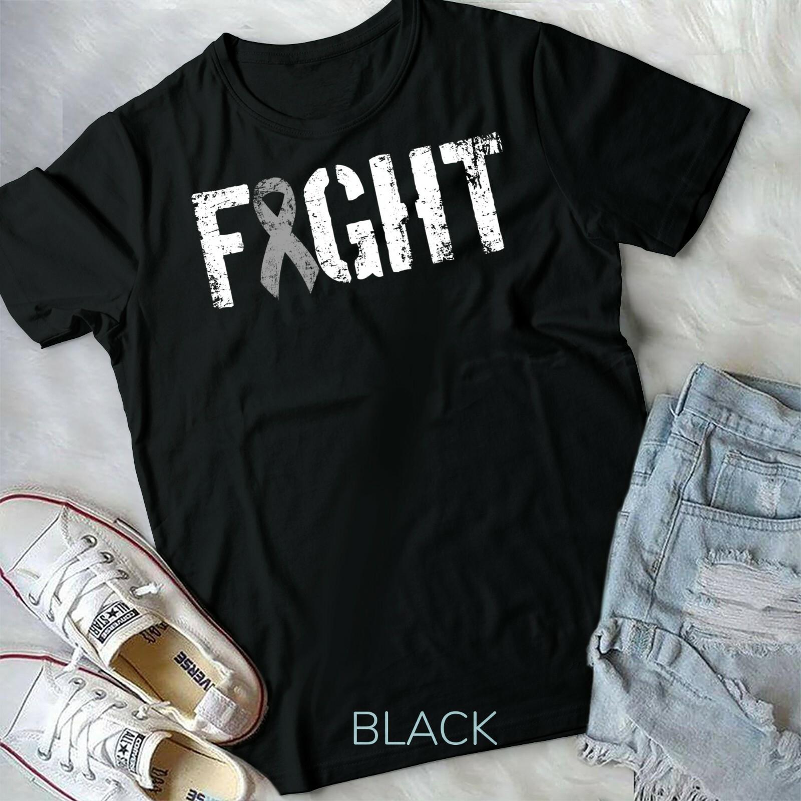 Fight Brain Cancer Gray Tumor Awareness Ribbon Unisex T-shirt M