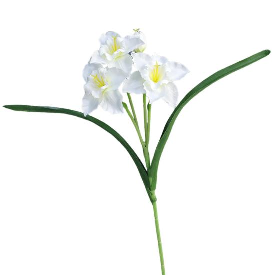 Artificial Daffodil Flowers 18 Inch Spring Faux Silk Narcissus Flower Arrangement Fake Daffodils Bouquet for Home Wedding Decor