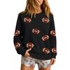 Women's Casual Neck Rugby Print Sweatshirt for Everyday Wear