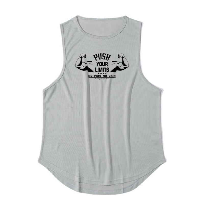 Muscleguys New Youth Summer Basketball Training Uniform Men's Quick-drying Breathable Vest Printed Outdoor Running Tops Fitness
