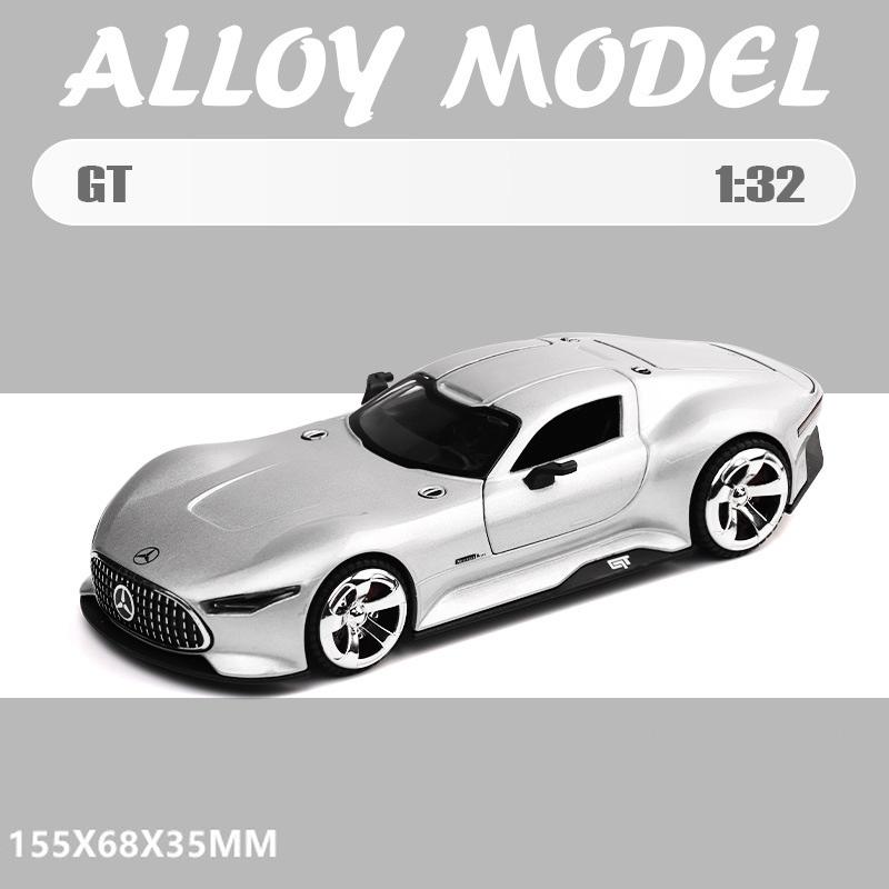1:32 Scale GT 300SL Sports Car Model Toy Doors Opened Sound Light Pull Back Diecast Metal Vehicles Models Collection Kid Gifts