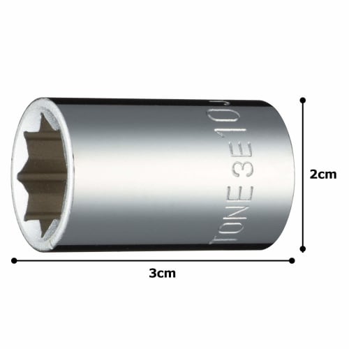 TONE Socket (octagonal) 3E-10 Drive Angle 9.5mm (3/8") Width Across Flats 10mm