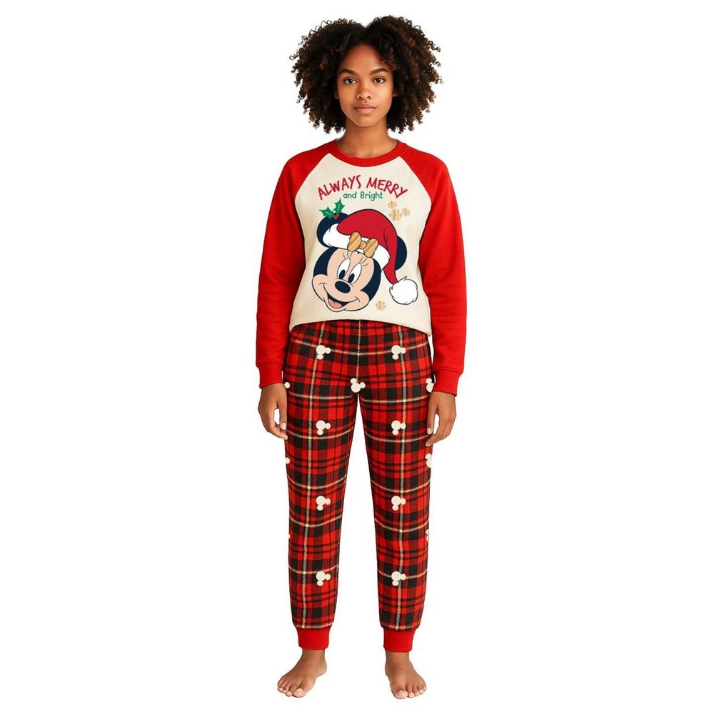 Disney Pigiama Lungo Natalizio da Donna/Signora Minnie Mouse Sempre Allegro e Luminoso