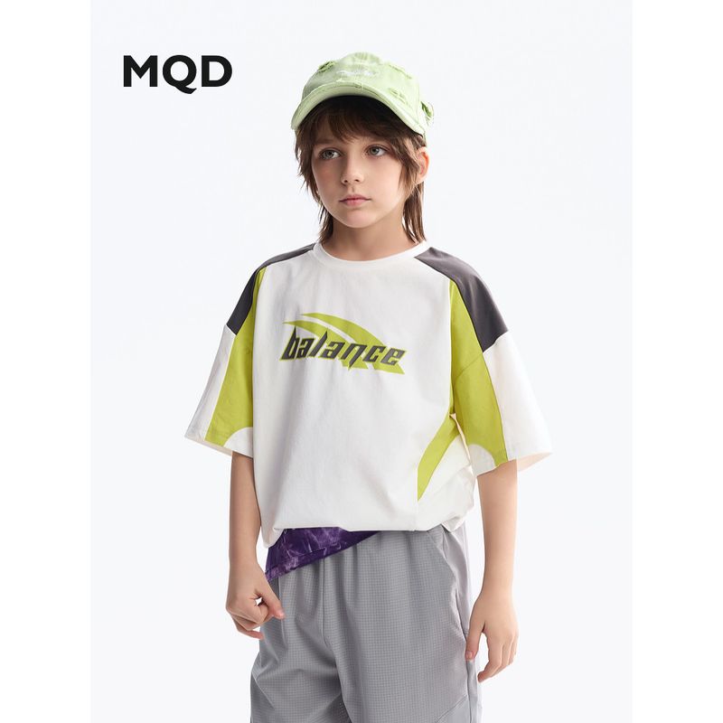 [Moisture-Absorbing and Quick-Drying] Mqd Children's Clothing Boys' T-Shirt Summer New Style Loose Shoulder-Falling Top Children's Sportswear