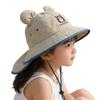 Kids' Summer Wide Brim Bucket Hat - Little Bear Design, Breathable, Quick-Dry Sun Protection for Boys & Girls