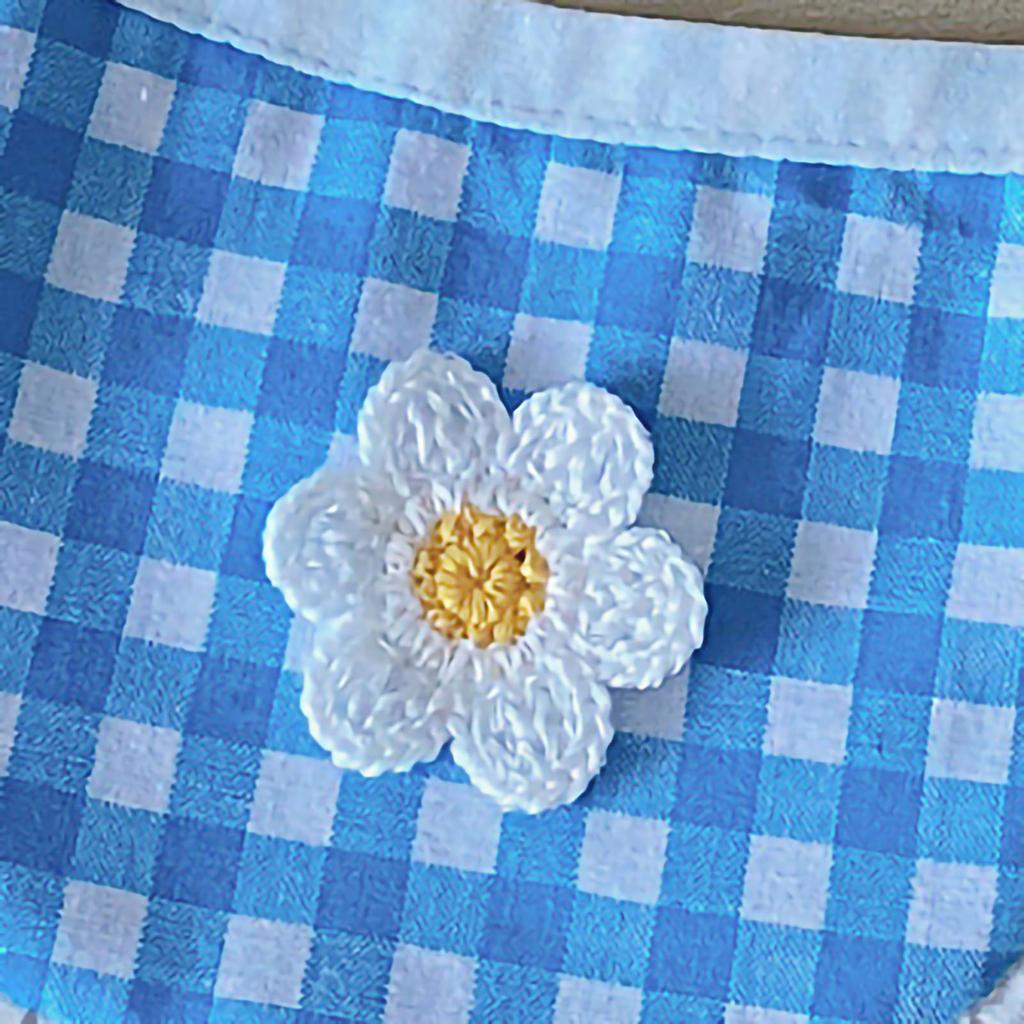 Dog Bandana Cute Fashionable Plaid Pattern Smiley Face Small Dogs Bibs for Bichon Teddy Pomeranian