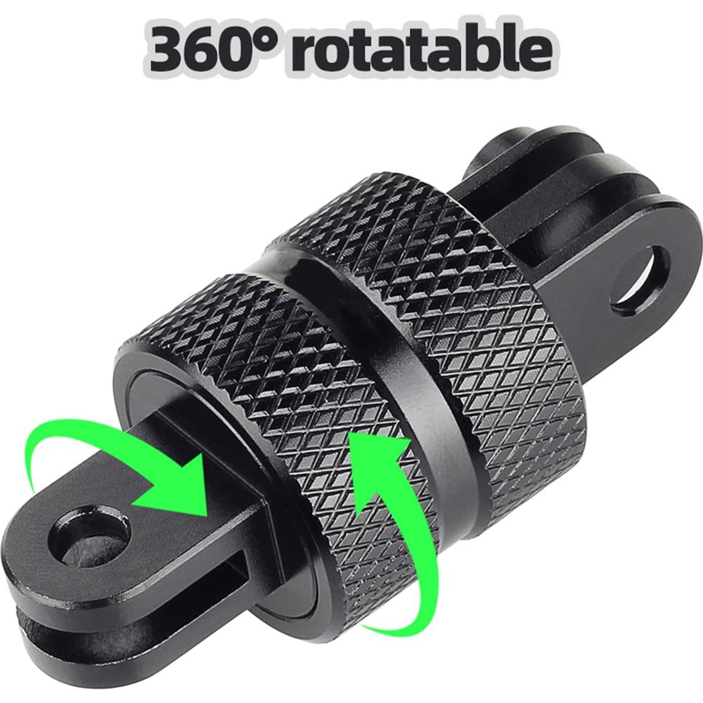 Aluminum Alloy 360° Rotatable Mount Adapter for GoPro Hero 13 12 11 10 9 8, Swivel Action Camera Connector for Helmet Bike Mount