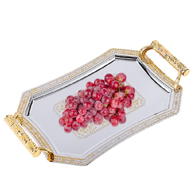 Stainless Steel Storage Tray with Handle Delicate Restaurant Cafe Shop Bar Decor