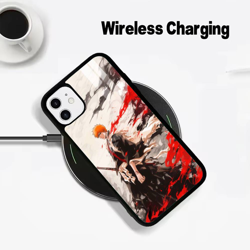 B-Bleach- anime Ichigo Kurosaki Phone Case For IPhone17 16 15 14 13 12 11 Pro Max 16/15/14Plus Wireless Charger Cover Funda