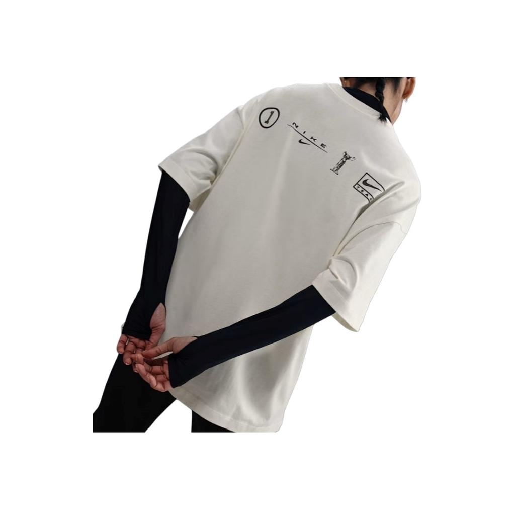 Nike Letter Print Loose Short Sleeve T-Shirt Women Tops Sail-White HJ0521-010