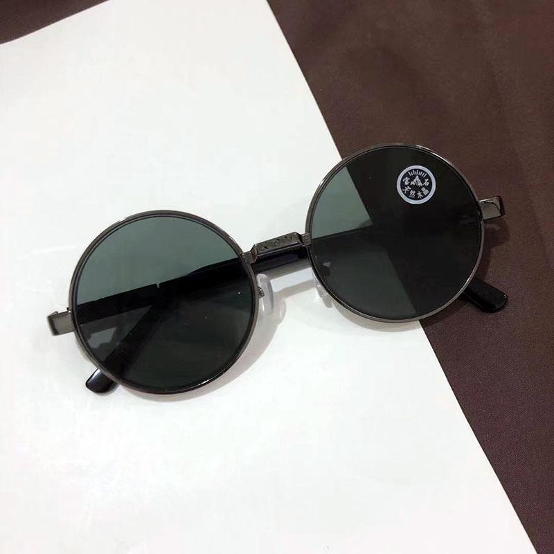 

Round Glass Sunglasses Eye Care Flat Glasses Uv400 Soft Nose Pads Metal Eyeglass Frame Neutral Protective Goggles