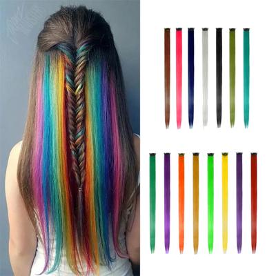 Color Hair Patch Hair Patch Multi-color Hanging Ear Dyed Wig Female Highlights Straight Hair Patch