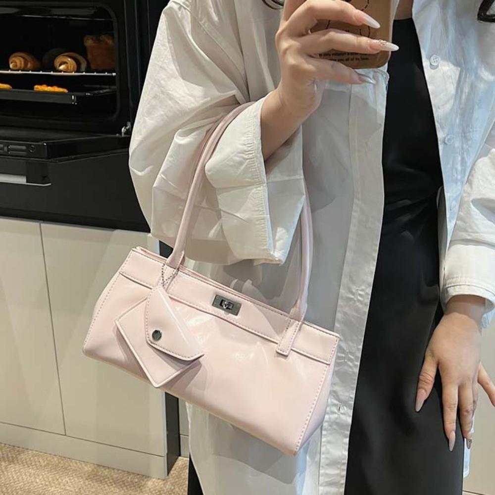 

2 IN 1 French Stick Handbag Y2K Texture Underarm Bags Portable PU Shoulder Bag School