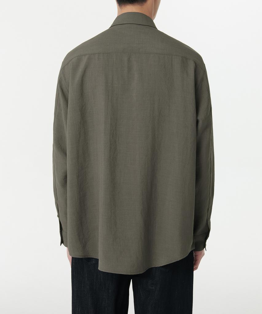 MUSINSA STANDARD Relaxed Linen-Like Shirt [Khaki Gray]