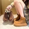 Women's fashion lightweight height-enhancing soft sole winter warm one-step fur one snow boots velvet lined non-slip casual sports cotton boots