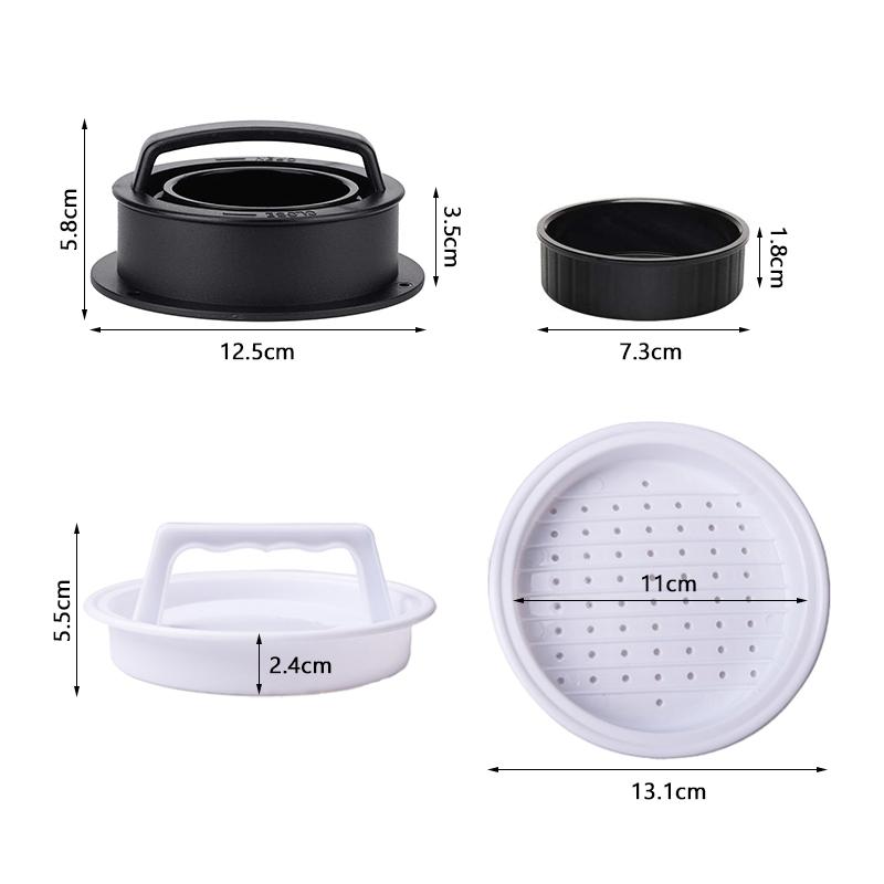 ABS Hamburger Meat Press Maker Round Shape Non-Stick Stuffed Burger Patties Beef Grill Pie Press Mould Maker Kitchen Accessories