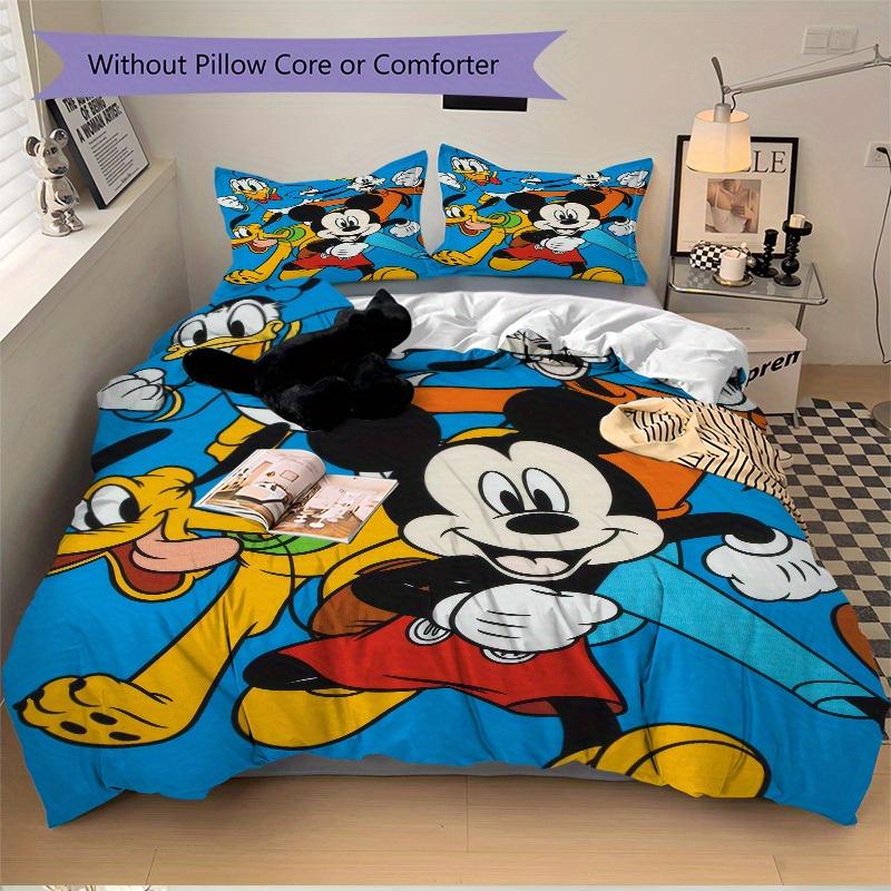 3pcs Set Mickey Mouse, Donald Duck, Goofy Bedding Set with Duvet Cover+Pillowcases, All-Season Polyester, Zipper Closure75