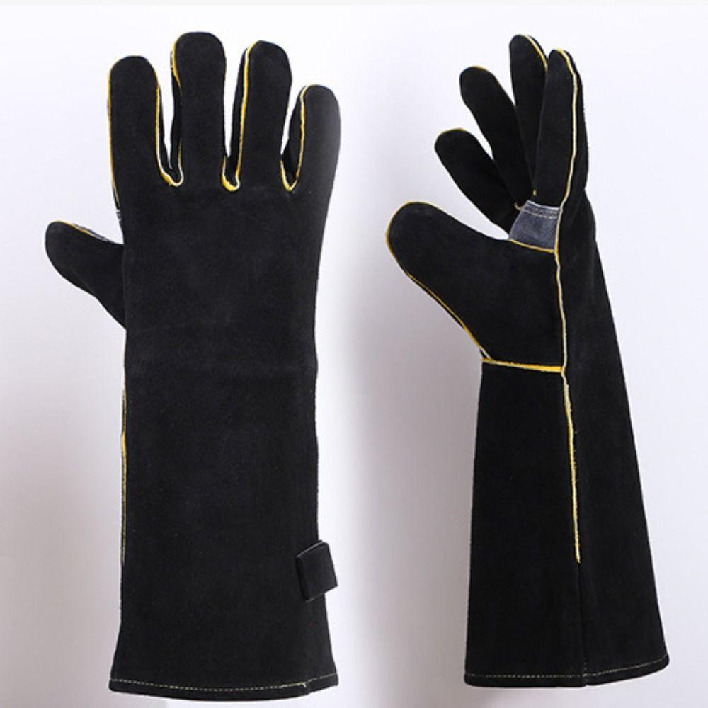 Leather Heat Resistant Gloves High Temperature Resistance Safety Gloves Welding Work