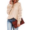 Europe, America Autumn and Winter New Ebay Hollow Pattern Knitted Sweater Round Neck Solid Color Loose Fashion Pullover