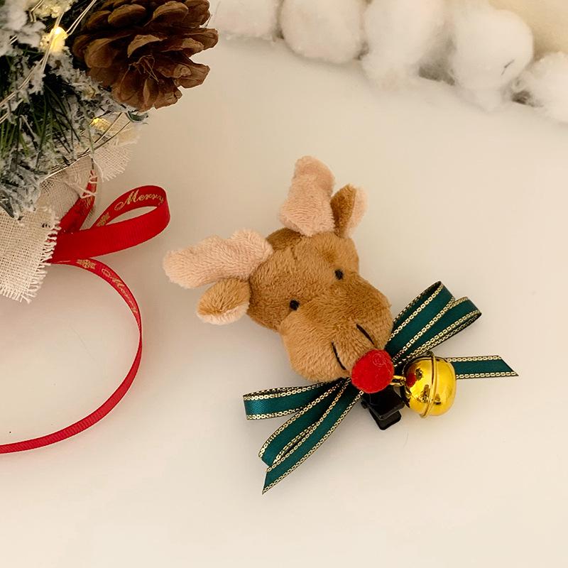 

Furry Reindeer Series: Cute Plush Hair Clips, Ties, Bow Bell Clips, and Christmas Snap Bracelet Headwear for Women
