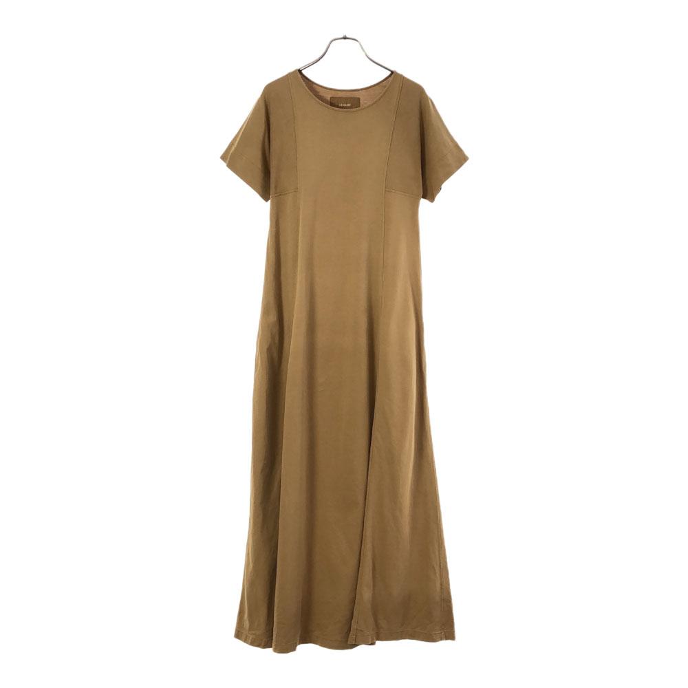 Lemaire Short Sleeve Long Dress Brown Side Pocket Women Used