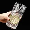 310ml/320ml Cocktailglas Collins-Becher Diamant Blumenmalerei Trinkgeschirr Transparentes Kristallglas Tumbler Kaffeetasse Saftbecher