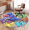 Game Rainbow Friends Pattern Round Rug, Indoor/Outdoor Mat, for Picnic, Gameroom, Bedroom, Office, Living Room, Home Decor Carpet, Birthday Gift