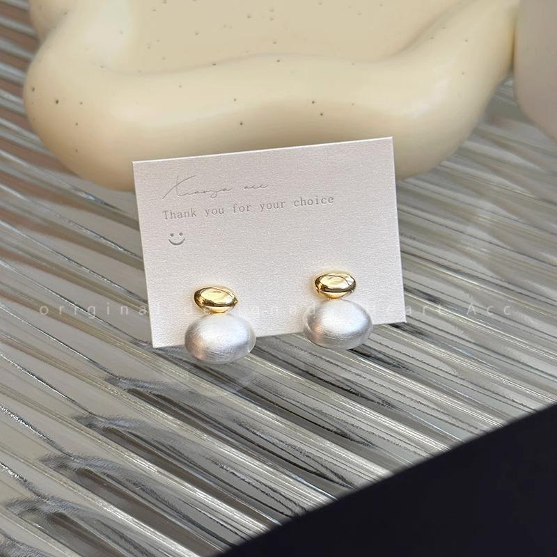 Large Retro 925 Pearl Earrings with Niche Ear Buckles for Women