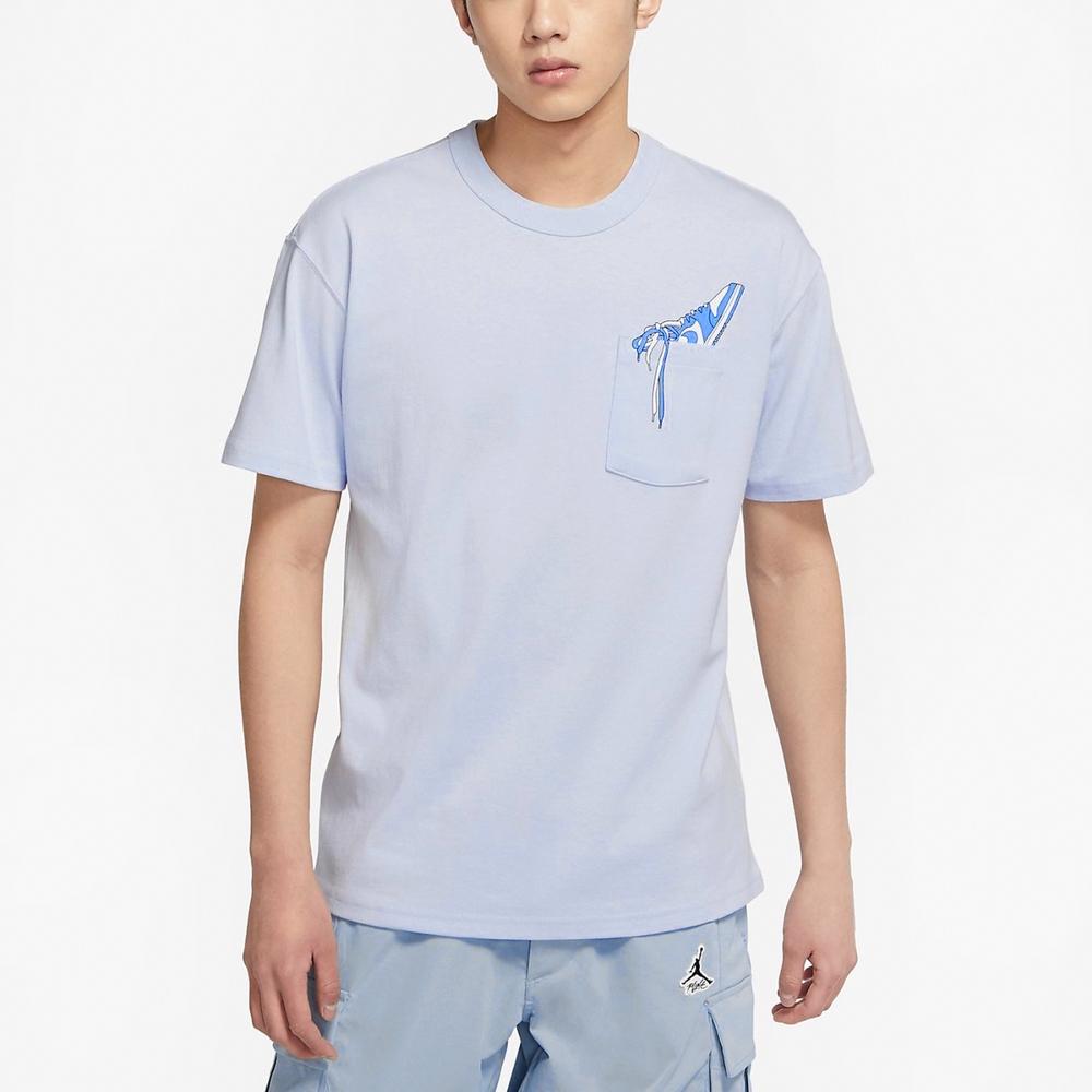 Jordan Breathable Solid Color Short Sleeve T-Shirt Men Tops Blue DV9724-085