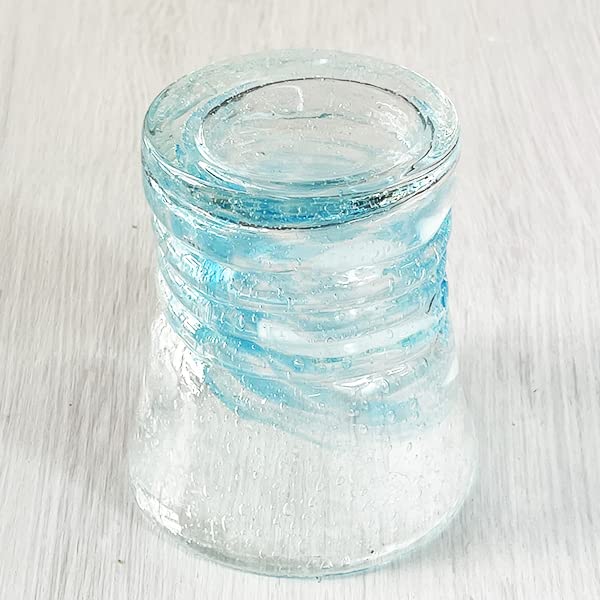 Kubakasa Ryukyu Glass Rock Glass with Fluorite - Okinawa Souvenir - Firefly Wave Glass - Glows In the Glow - Luminous