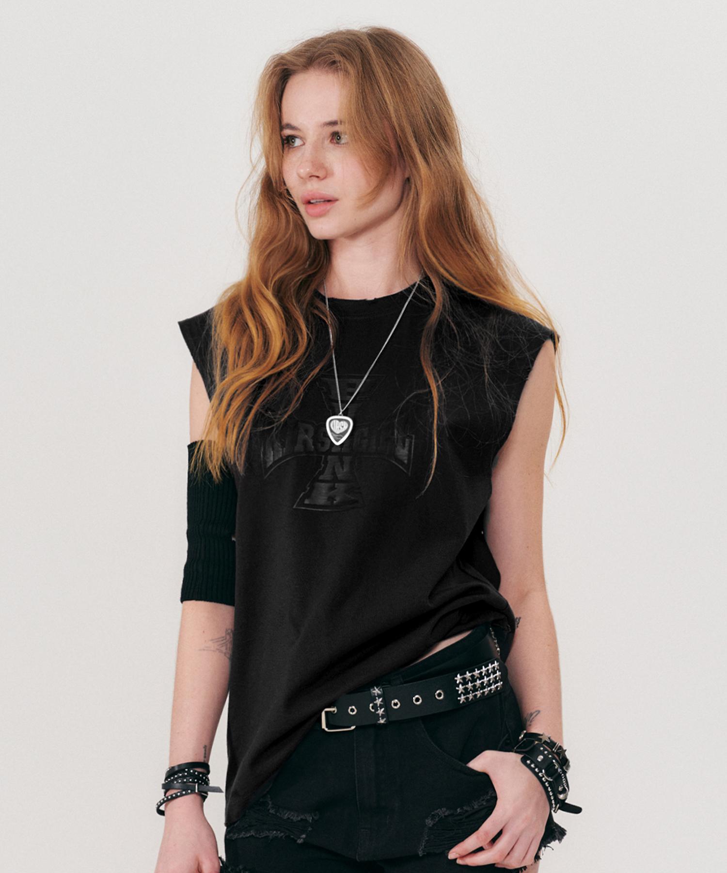Kirsh Pigment Washed Print Sleeveless [Charcoal] 2