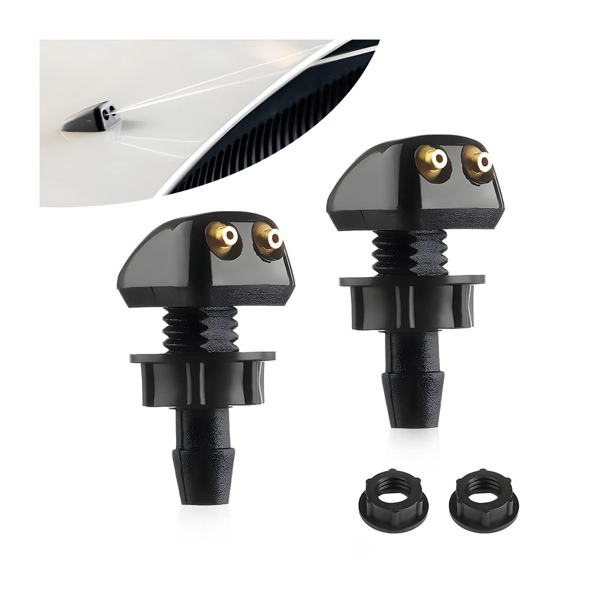 

Edinstry Washer Nozzle, Window Washer Nozzle, Diffusion , Nozzle, Windshield Washer Nozzle, Wiper , Universal / C, 2 PCS General purpose/C