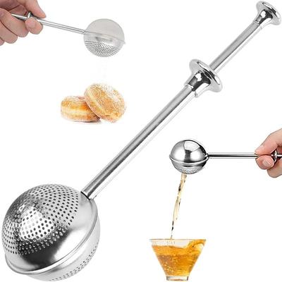 Adjustable Handle Tea Infuser - Stainless Steel Reusable Filter for Tea Sugar Baking Spices