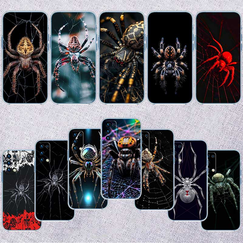 NH40 Spider Transparent Phone Case for LG K22 K30 K40 K40S K41 K42 K50 K50S K51 K51S K52 K61 K62 K71 K92 Q60 Q61 V40 V50 V60