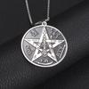 1ks Čarodějnický pentagramový náhrdelník z nerezové oceli Pánský židovský hebrejský tetragrammaton Šalamounovy přívěsek Amulet Šperky