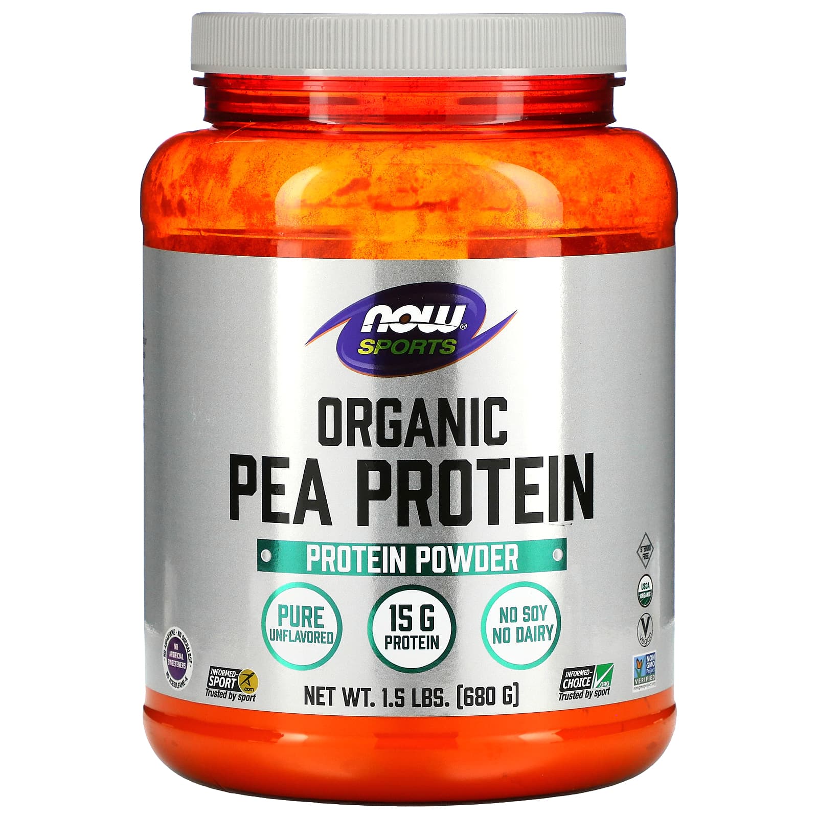 

NOW Foods, Sports, Organic Soy Protein, Unflavored, 1.5 lbs (680 g)