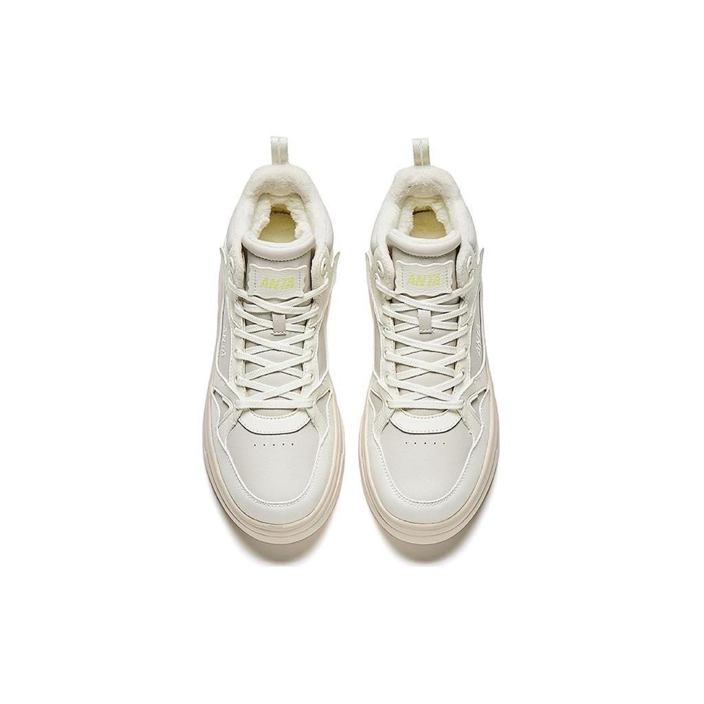 New Anta Anti Slip Wear Resistant High Top Skateboard Shoes Women's White 922348902-1