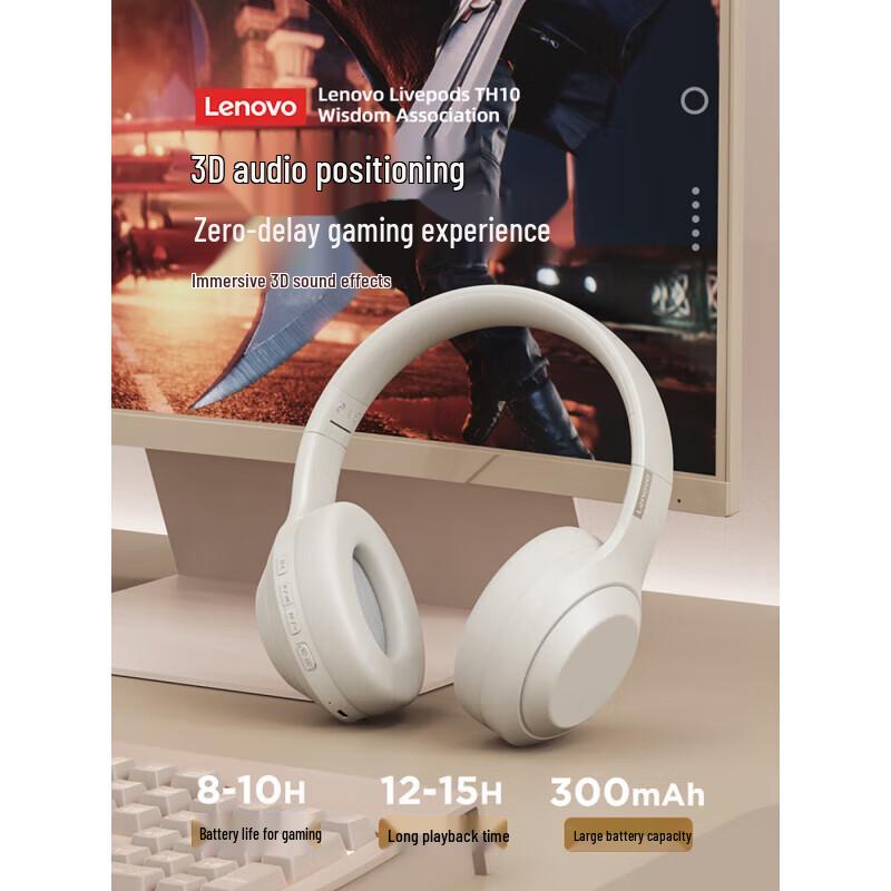 Lenovo TH10 Over-Ear Wireless Bluetooth Headset